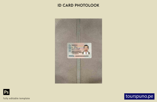 Plantilla FRONTAL lista para imprimir con aspecto fotográfico de identificació 7